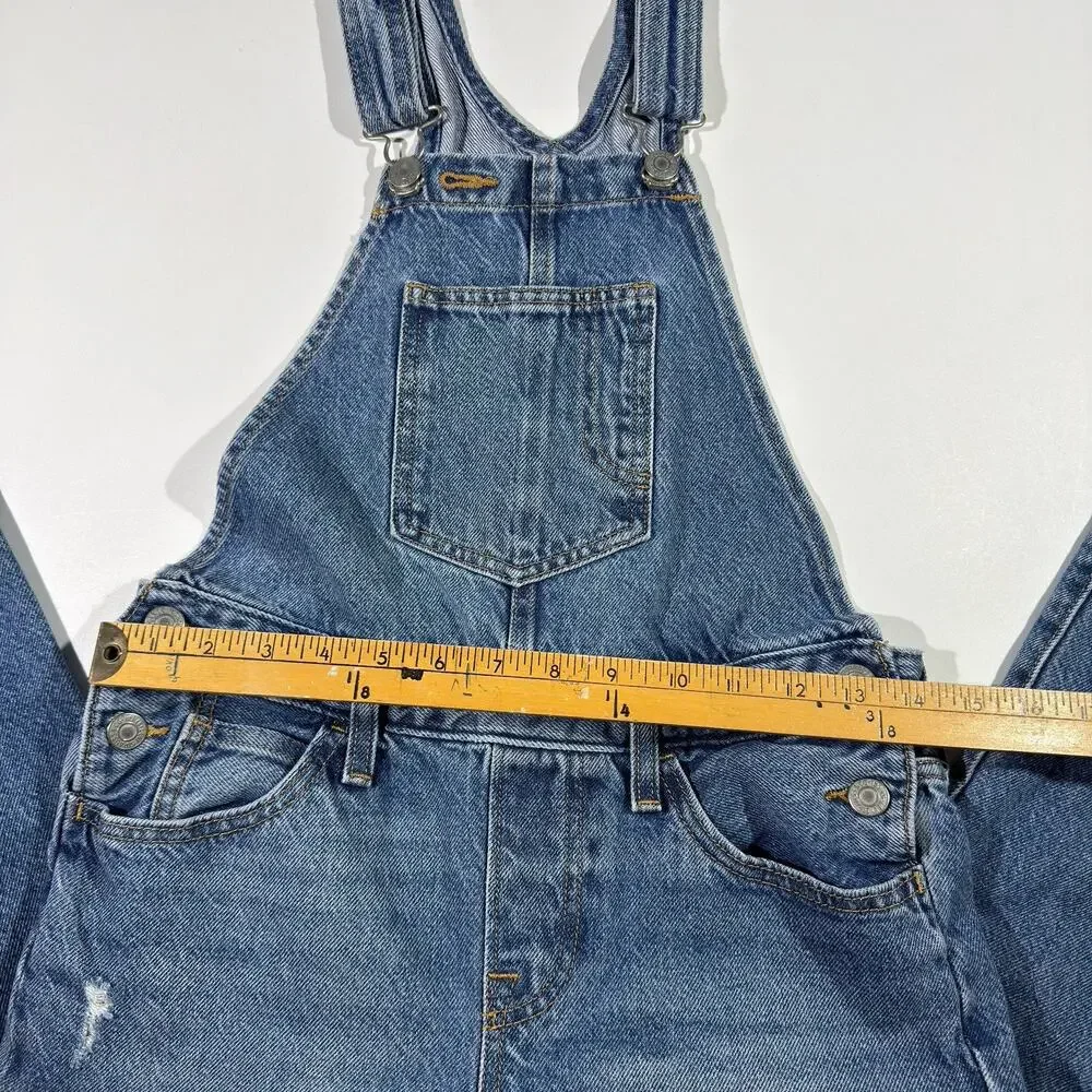 Levi's Women's Blue Denim Bib Overalls Carpenter Pocket Size XS Washed